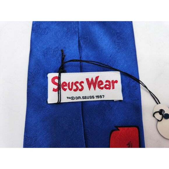 Dr. Seuss One Fish Two Fish Red Fish Blue Fish Necktie 1997 Silk W4"X L58" Vtg - Picture 7 of 12